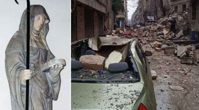 Estátua de santa Autraberta - Terremoto na Turquia e na Síria / Theoliane (CC BY-SA 3.0) - ANS