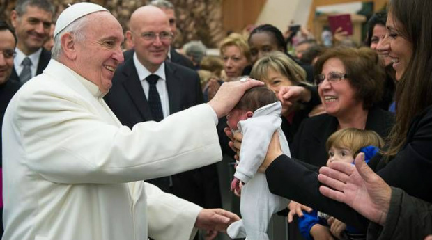 O Papa na audiência com funcionários do Vaticano. Foto:L´Osservatore Romano