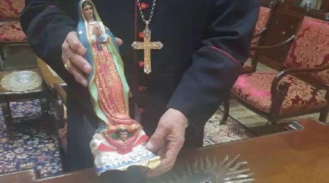 Imagem de Nossa Senhora de Guadalupe que resistiu ao terremoto / Cortesia de dom Chahda, arcebispo siro-católico de Aleppo