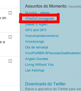 Hashtag #diadoconsagrado alcançou o primeiro lugar dos Trending Topics (TTs) mundial por volta das 9h desta quinta-feira