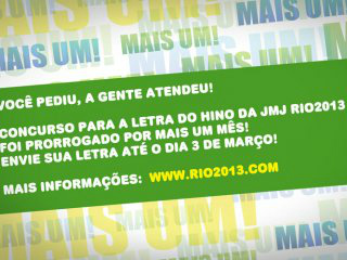 Mais informações visite o portal da JMJRIO 2013 www.rio2013.com