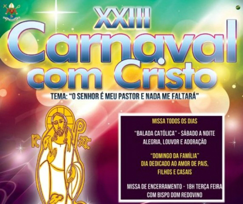 Programação do Carnaval com Cristo será encerrada pelo bispo dom Redovino