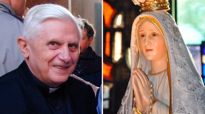 Cardeal Joseph Ratzinger e Nossa Senhora de Fátima/ Paul Badde (EWTN) / Nossa Senhora de Fátima Internacional Pilgrim Statue (CC BY-SA 2.0)