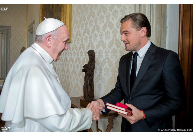 Papa recebe Leonardo DiCaprio - AP