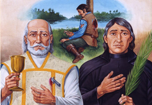 Mártires de Uruaçu e Cunhaú. Na ilustração de Mateus Moreira (acima), Padre André de Soveral e o camponês Ambrósio Francisco Ferro