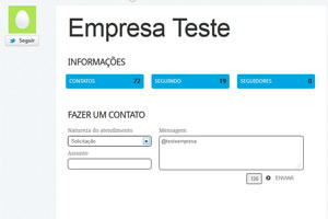Mensagem é enviada para a empresa, usando o
Twitter, com o 'Resolvaweb'. Usuário recebe e-mail
ao ter resposta (Foto: Reprodução)