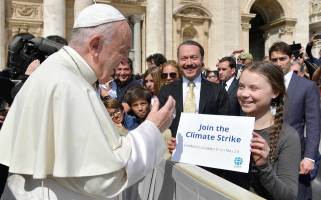 Papa Francisco com Greta Thunberg | Foto: Vatican News