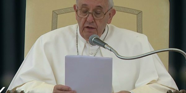 Papa Francisco, durante Audiência Geral no Vaticano