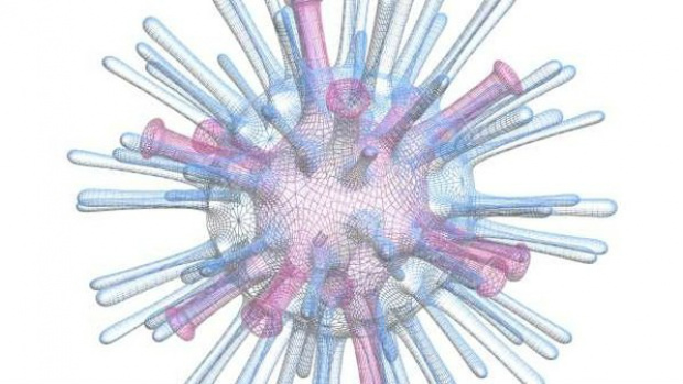 Modelo digital mostra o vírus H5N1, causador da gripe aviária: nova pesquisa pode ajudar a criar medicamentos que combatam a doença (Thinkstock) 
