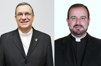 Na foto, dom Valdemir Ferreira dos Santos e padre Arnaldo Carvalheiro Neto