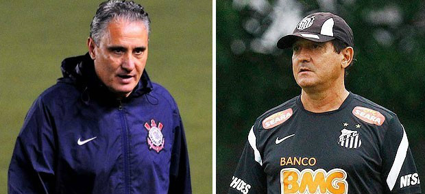 Tite e Muricy, comandantes de Corinthians e Santos (Montagem: Editoria de arte / Globoesporte.com)