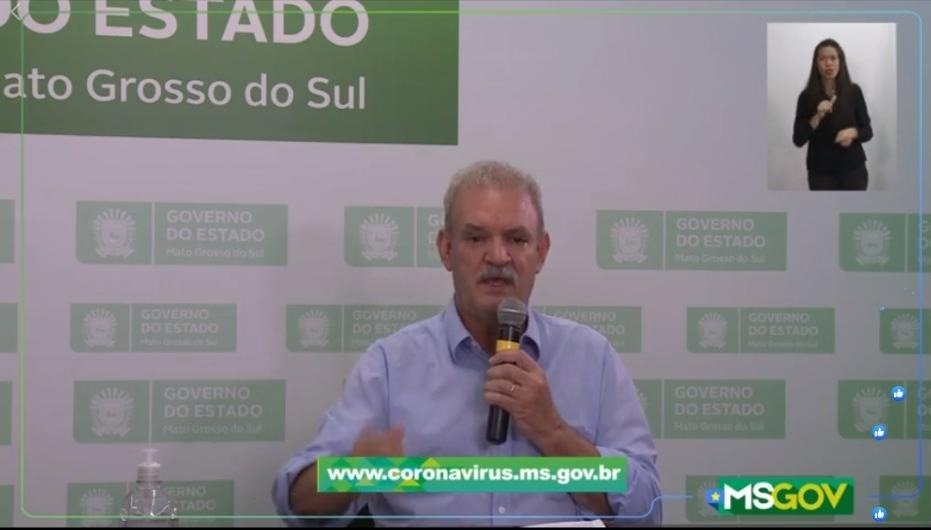 Geraldo Resende durante coletiva. Foto: Reprodução