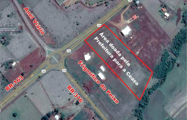 Vista aérea de onde será implantada a Ceasa de Dourados(Foto Douradosnews)