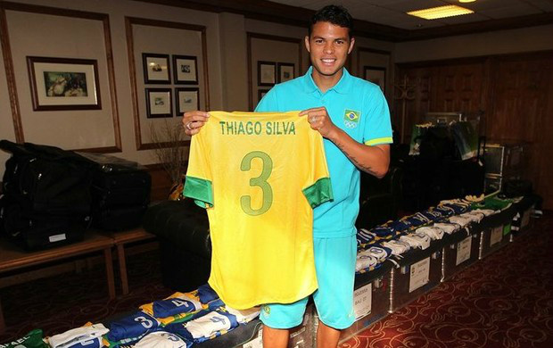 O número da sorte do Brasil nos Jogos: 3 está na camisa do capitão Thiago Silva (Foto:Rafael Ribeiro/CBF)