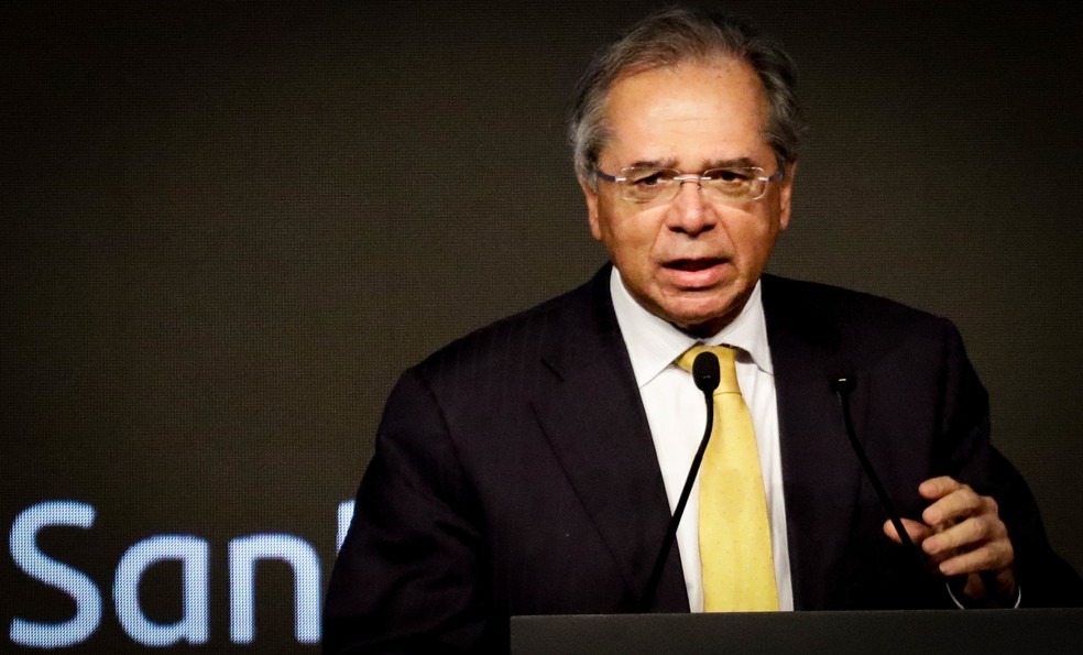 O ministro da Fazenda, Paulo Guedes, durante evento de um banco em São Paulo no mês de agosto — Foto: Aloisio Mauricio/Estadão Conteúdo