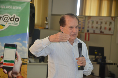 Ppresidente da COAMO, José Haroldo Gallassini, esteve na reunião com os produtores,  em Maracaju/MS.