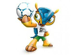 A versão colorida do mascote da Copa do Mundo
de 2014: ainda sem nome  (Foto: Divulgação)