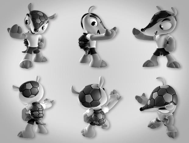 Imagens em 3-D do mascote da Copa registradas pela Fifa  na Europa (Foto: Divulgação)