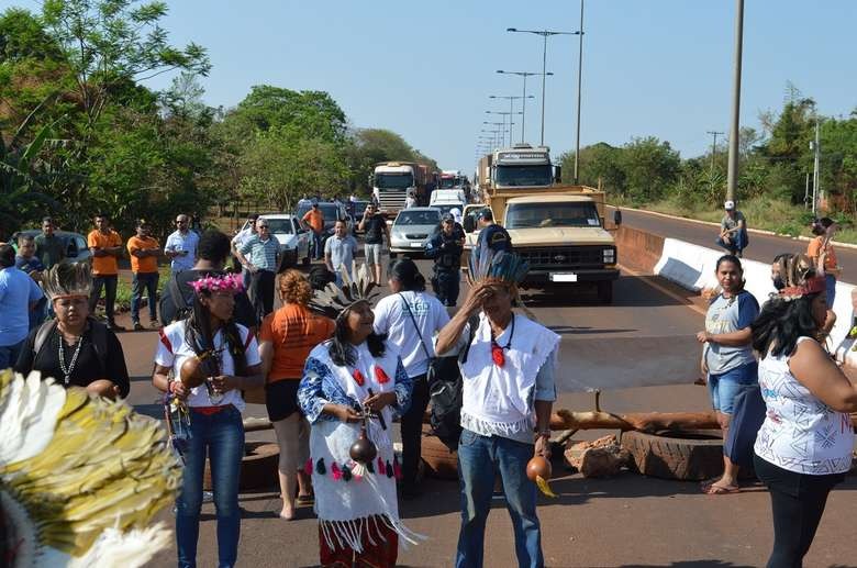 Rodovia foi desbloqueada há pouco - Crédito: André Bento/Dourados News