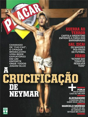 Capa com a montagem do atacante santista.
(Foto: Divulgação/Revista Placar)