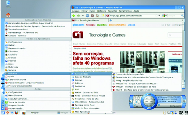Área de trabalho do DOSVOX. (Foto: Reprodução)