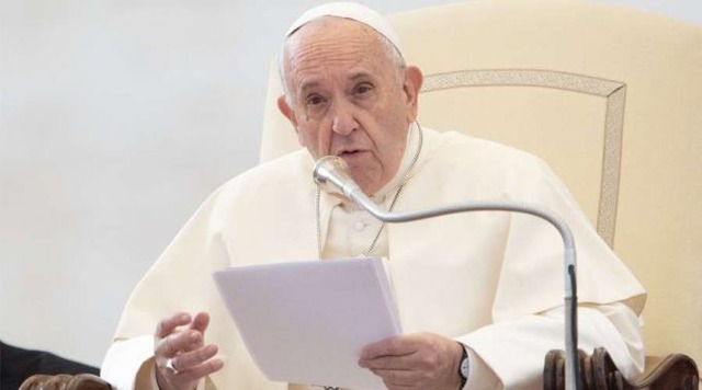 Papa Francisco durante a Audiência Geral. Foto: Daniel Ibáñez / ACI Prensa
