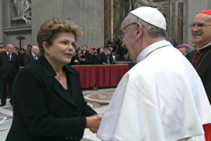 Presidente Dilma Rousseff com  Papa Francisco
