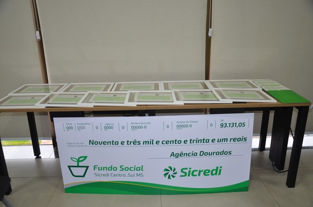 Sicredi Centro-Sul MS realiza entrega dos recursos do Fundo Social em Dourados/MS