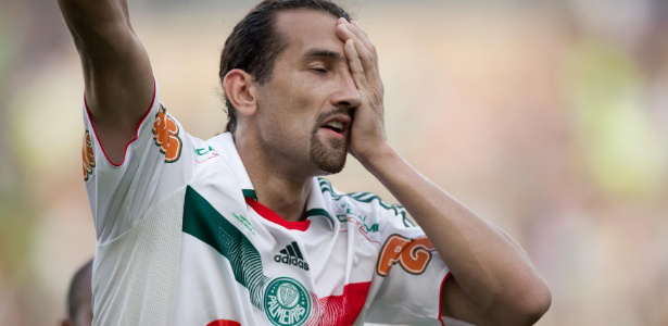 Barcos comemora gol de empate do Palmeiras na partida contra o Botafogo 