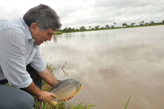 Prefeito Murilo faz a soltura de um dos exemplares no lago do Flórida
