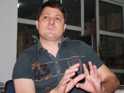 Secretário de Governo do município, Eleandro Passaia.  (Foto Valéria Araujo)