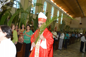 Dom Redovino celebra Missa de ramos na Catedral