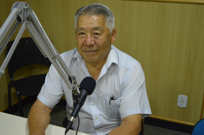 Sr. Sussumo durante o quadro 'Superação'. Foto: Rádio Coração/RC